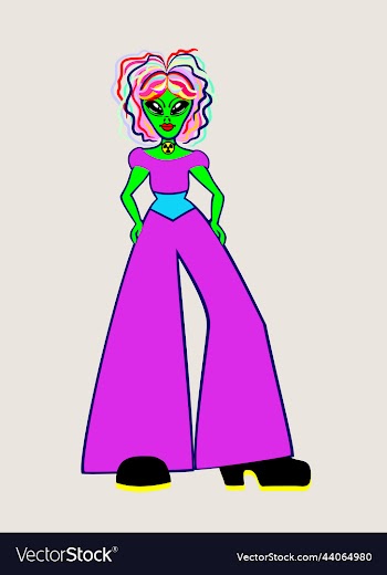 isolated of female glamorous alien