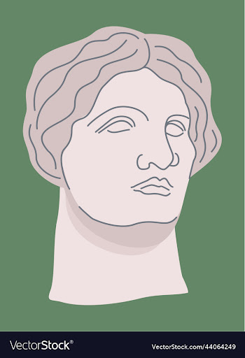 isolated of female greek statue