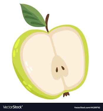 isolated of half of green sour apple