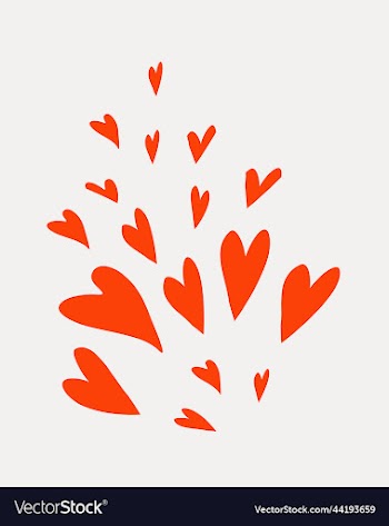 isolated of hearts splash