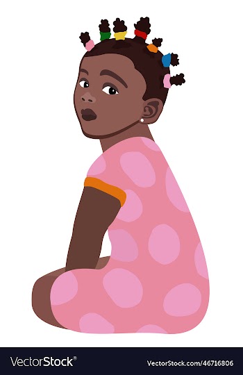 isolated of little african girl