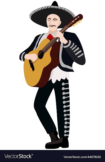isolated of mariacho playing guitar