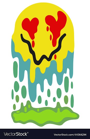 isolated of melting liquifying smile