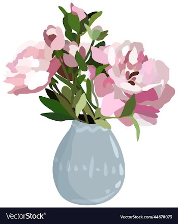 isolated of peony bouquet in light