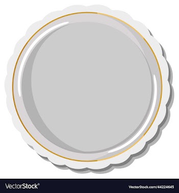 isolated of plate in top view