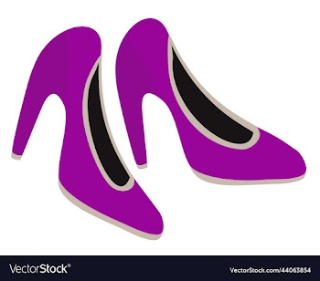 isolated of purple shoes with high