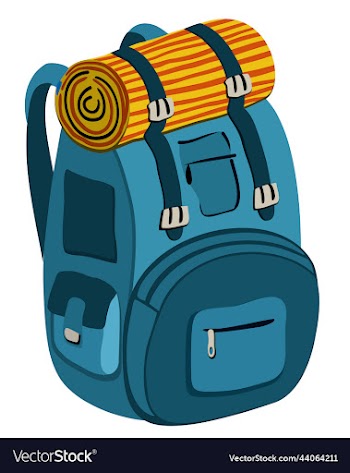 isolated of touristic backpack