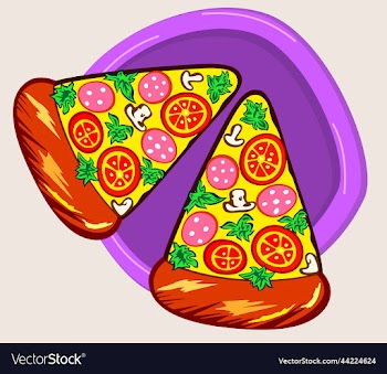 isolated of two pieces of pizz