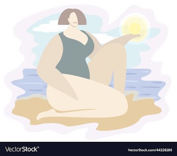 isolated of woman near the sea