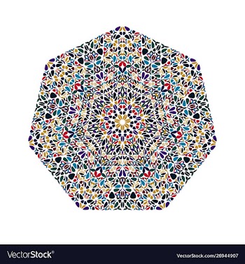 Isolated ornate abstract flower ornament heptagon vector image