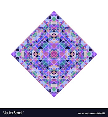 Isolated ornate abstract geometrical polygonal vector image