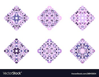 Isolated ornate colorful abstract floral square vector image