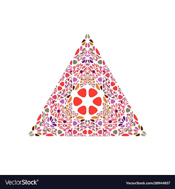 Isolated ornate floral mosaic ornament triangle vector image