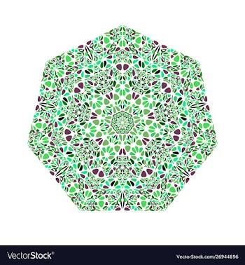 Isolated ornate geometrical flower heptagon vector image