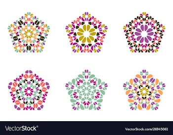 Isolated ornate geometrical flower pentagon vector image