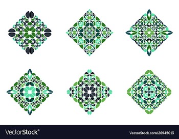 Isolated ornate geometrical petal square symbol vector image