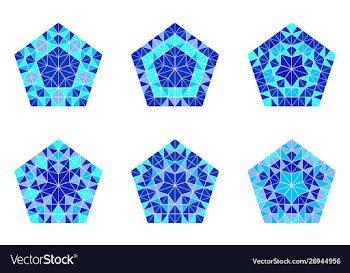Isolated ornate mosaic ornament pentagon symbol vector image