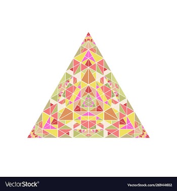 Isolated ornate polygonal mosaic triangle symbol vector image