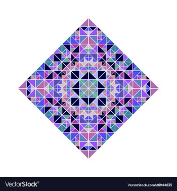 Isolated ornate triangle mosaic diagonal square vector image