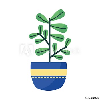 Isolated plant inside pot vector design