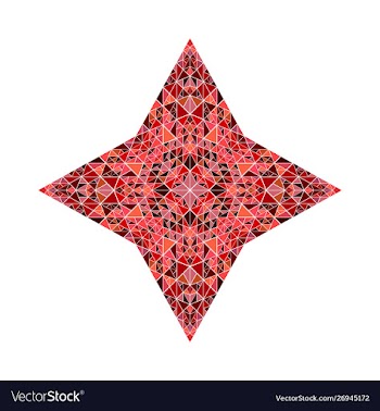Isolated polygonal colorful triangle mosaic star vector image