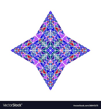 Isolated polygonal colorful triangle mosaic star vector image