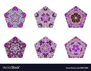 Isolated polygonal geometrical mosaic pentagon vector image