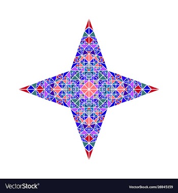 Isolated polygonal geometrical mosaic star symbol vector image
