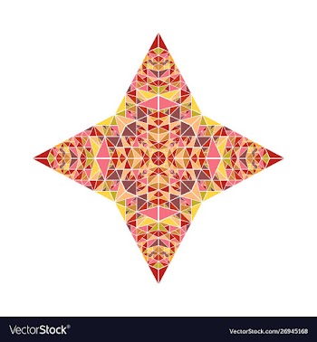 Isolated polygonal geometrical tiled mosaic star vector image