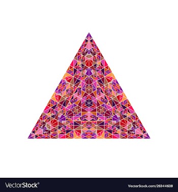 Isolated polygonal ornate abstract mosaic pyramid vector image