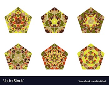 Isolated polygonal ornate abstract mosaic vector image