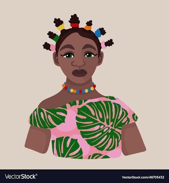 isolated portrait with young african woman