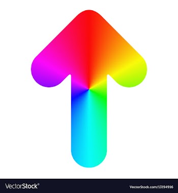 Isolated rounded rainbow arrow icon design vector image