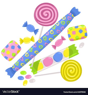 isolated set of various bright candies
