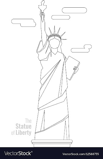 Isolated statue of liberty on white background vector image