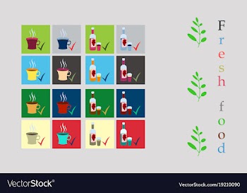 Isolated style logo set badge ingredient warning vector image
