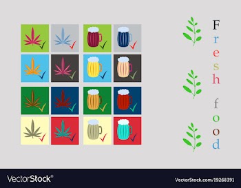 Isolated style logo set badge ingredient warning vector image