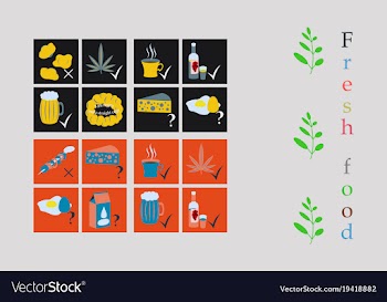 Isolated style logo set badge ingredient warning vector image