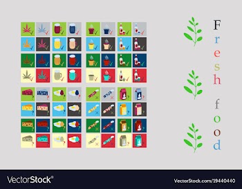 Isolated style logo set badge ingredient warning vector image