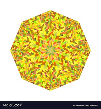 Isolated tiled mosaic polygon shape - colorful vector image