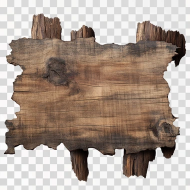 Isolated Transparent Wooden Plaque PNG Image