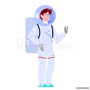 Isolated vector illustration of astronaut