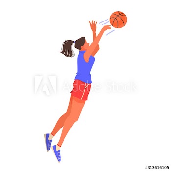 Isolated vector illustration of female basketball player