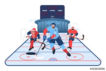 Isolated vector illustration of hockey team athlete