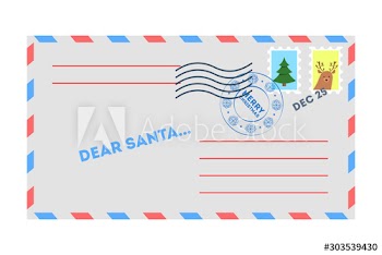 Isolated vector illustration of letter to Santa Claus