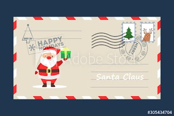 Isolated vector illustration of letter to Santa Claus