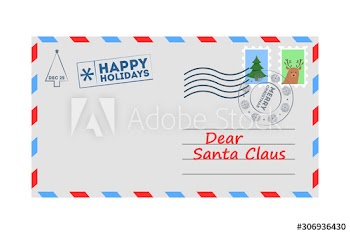 Isolated vector illustration of letter to Santa Claus