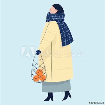 Isolated vector illustration of people wearing warm winter