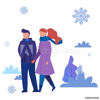 Isolated vector illustration of people wearing warm winter