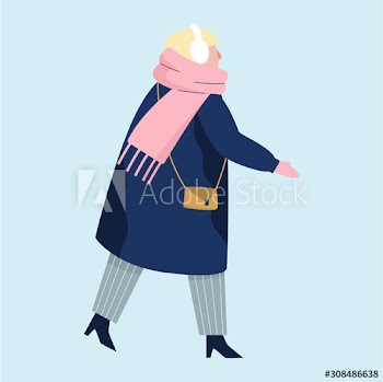 Isolated vector illustration of people wearing warm winter
